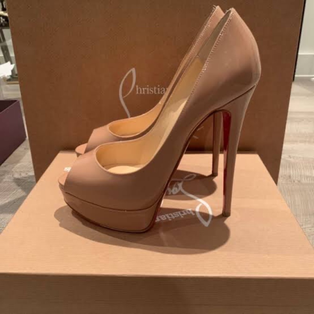 Christian Louboutin Lady Peep 150 Nude  Eu 38